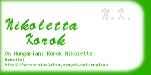 nikoletta korok business card